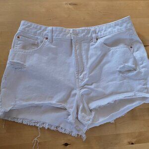 Denim Co. Primark Cares Women’s Shorts Size 12 White Denim Cut Offs Distressed